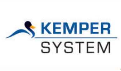 Logo of Kemper System with a stylized flame icon.