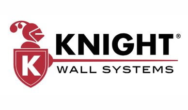 Logo of Knight Wall Systems featuring a knight helmet and shield.